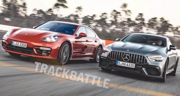 Porsche Panamera Turbo S đọ tốc độ Mercedes-AMG GT 63 S trên đường đua